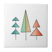 mid century modern rainbow trees blush teal simple