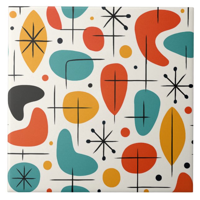 Carreau Mid Century Modern Starburst Pattern (Devant)