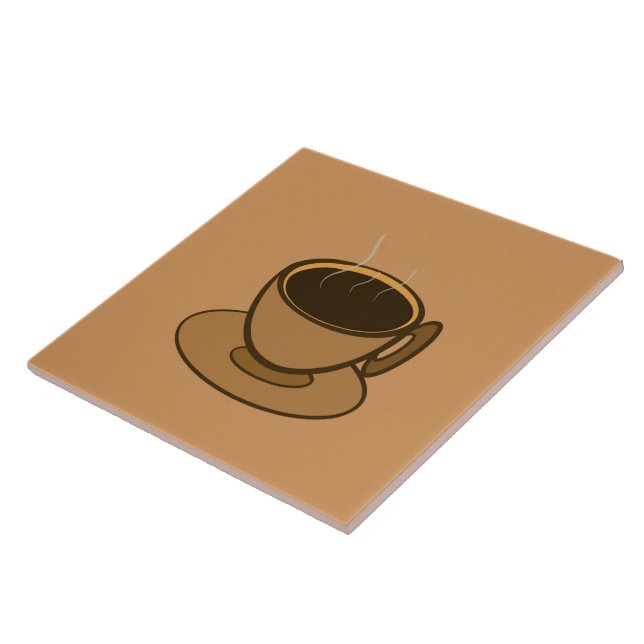 Carreau Mid Century Moderne Brown Cosy Coffee Cup (Côté)