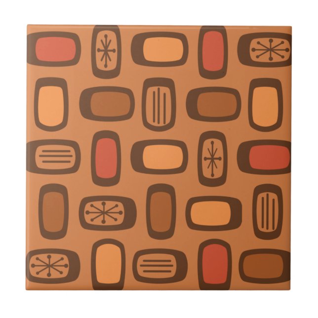 Carreau Midcentury MCM Rounded Rectangles Burnt Orange (Devant)