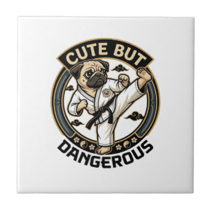 Carreau Mignon mais dangereux pug chien kick karaté_1