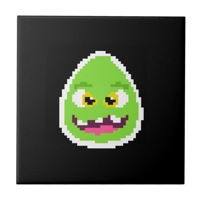 Carreau Mignon monstre d'œuf pixélisé (Devant)