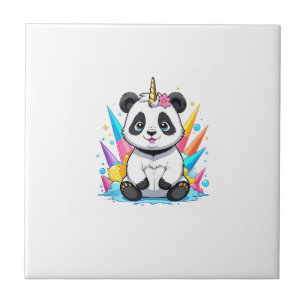 Carreau Mignon Panda Chevauchant Licorne Filles Femmes Arc