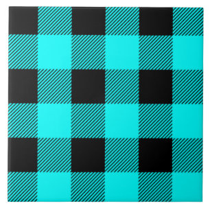 Carreau mignon turquoise buffle plaid motif