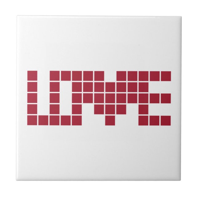 Carreau Mignons carrés d'amour rouges lettres (Devant)