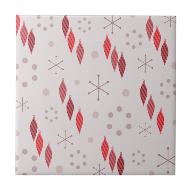 Carreau Milieu du siècle moderne Rouge d'hiver (Devant)