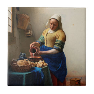 Carreau Milkmaid Kitchen Maid par Johannes Vermeer