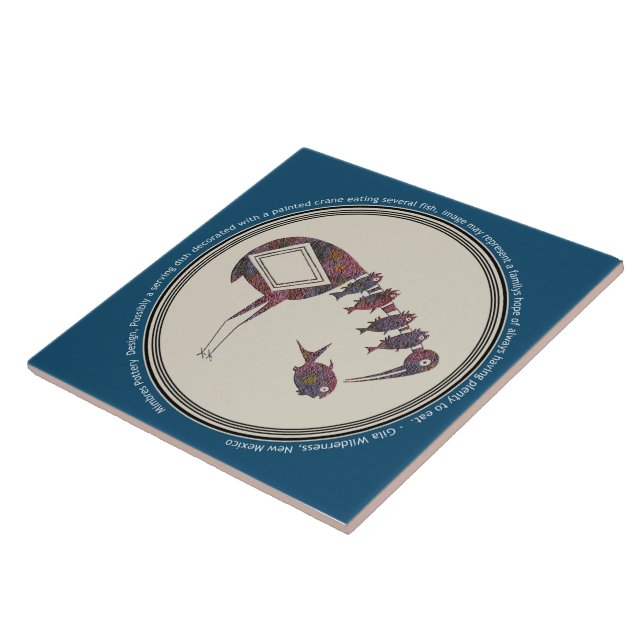 Carreau Mimbres Poterie Design Grue Manger Poisson (Côté)