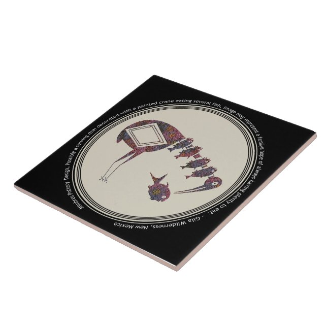 Carreau Mimbres Poterie Design Grue Manger Poisson (Côté)