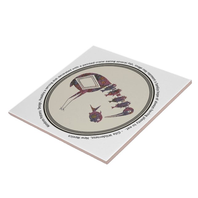 Carreau Mimbres Poterie Design Grue Manger Poisson (Côté)