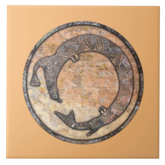 Carreau Mimbres Water Serpent Talking Canyons, Nouveau-Mex (Devant)