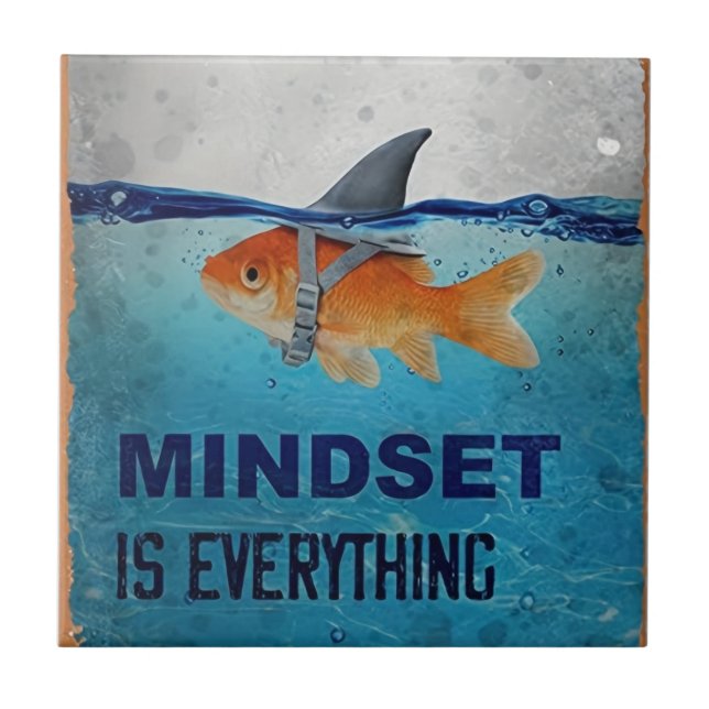 Carreau Mindset Is Everything Motivational Goldfish  (Devant)