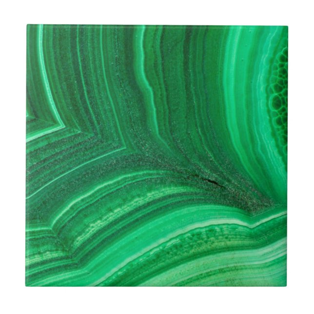Carreau Minéral de malachite vert brillant (Devant)
