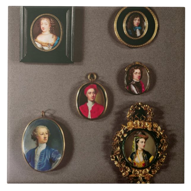 Carreau Miniatures de LtoR, TtoB : Frances Teresa Stuart, (Devant)