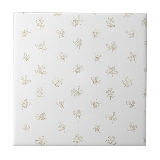 Carreau Minimal Botanical Line Art Pattern (7) (Devant)