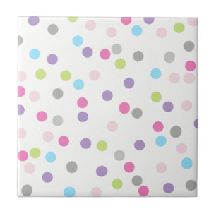 Carreau Minimalisme Art Abstrait Petits Dots Pastel