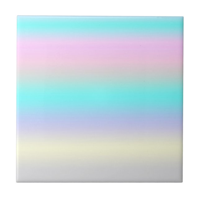 Carreau Minimalisme Art Abstrait Turquoise Pink Pastel (Devant)