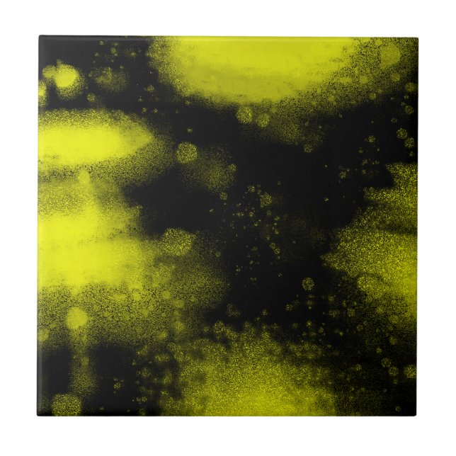 Carreau Minimalisme d'art Abstrait Jaune noir (Devant)