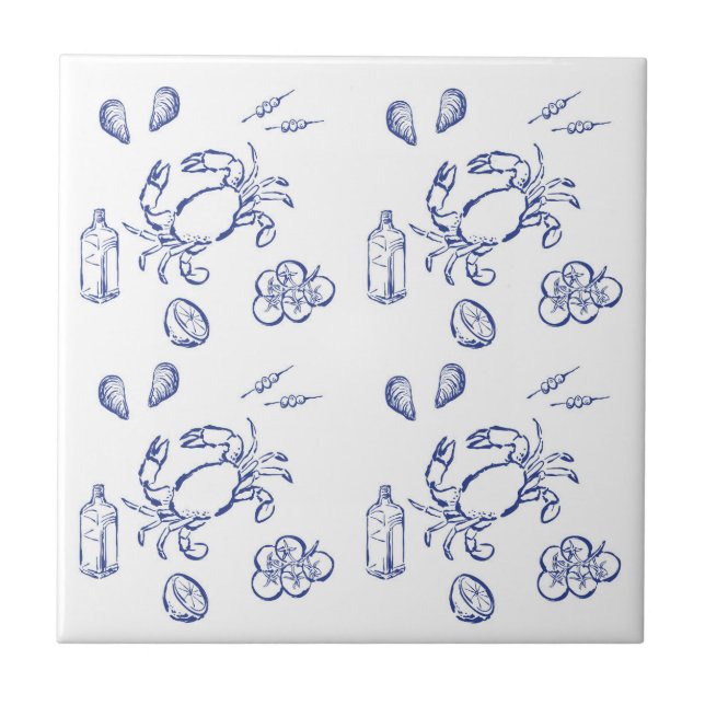 Carreau Minimalisme de fruits de mer (Devant)