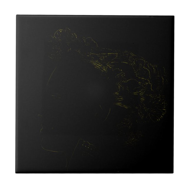 Carreau Minimalisme Dessin Dessin La Tête De La Dame (Devant)