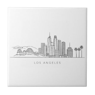 Carreau Minimalist Los Angeles Skyline Illustration