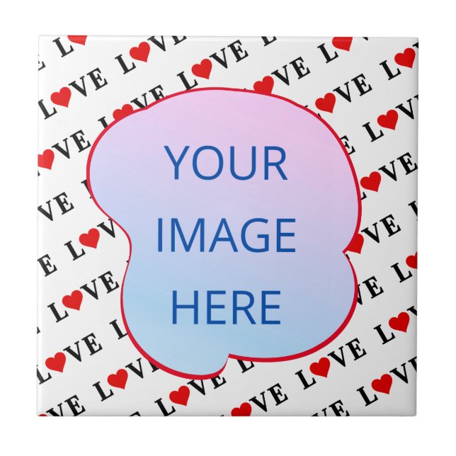 Carreau Minimaliste d'AMOUR blanc (Devant)