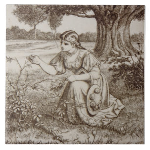 Carreau Minton Sepia Country Life des années 1880