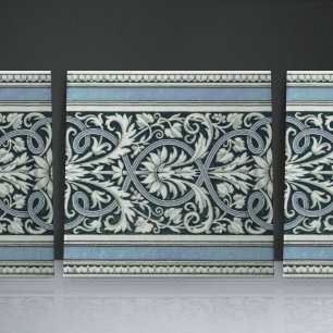 Carreau Mintons UK Classic grec Floral Motif bleu