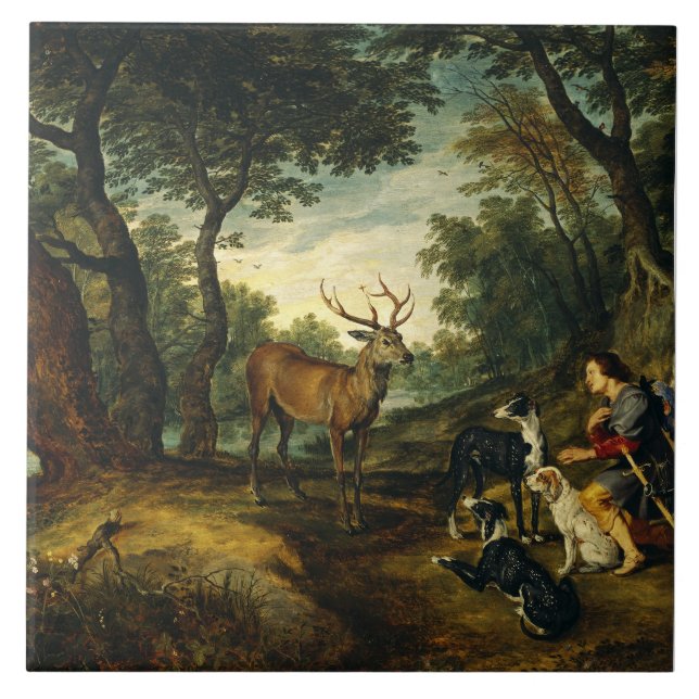 Carreau Miracle de Saint Hubert par Pierre Paul Rubens  (Devant)