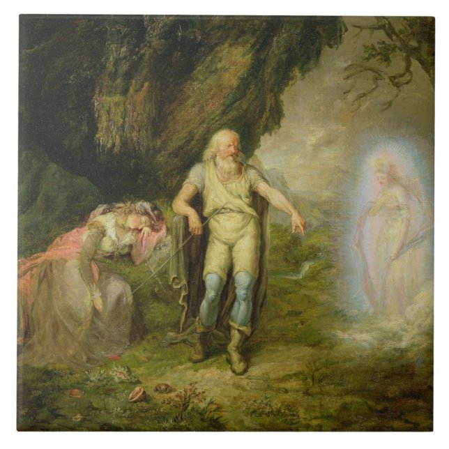 Carreau Miranda, Prospero et Ariel, "de la tempête" par (Devant)
