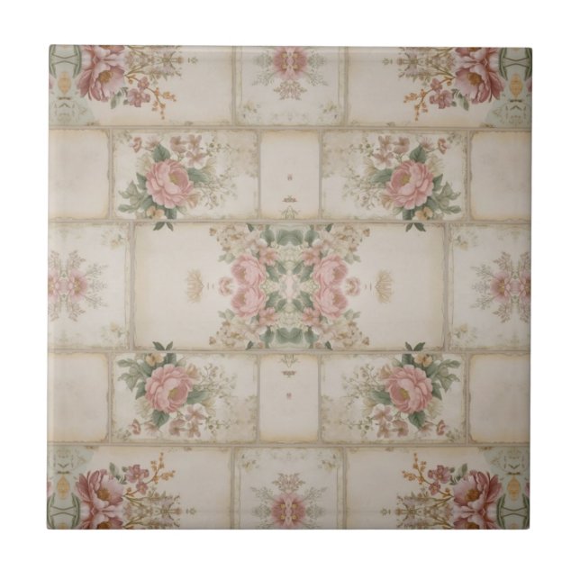 Carreau Mirrored Vintage Floral Blocks (Devant)