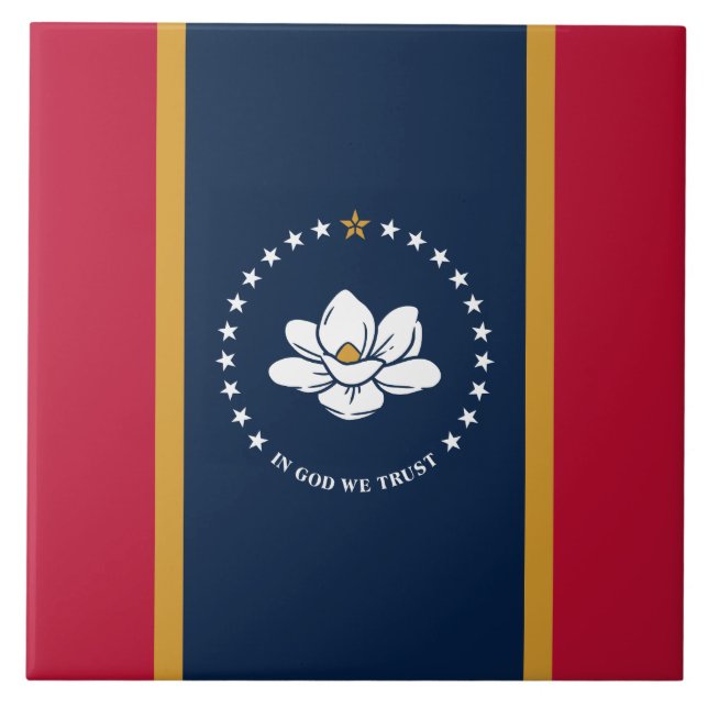 Carreau Mississippi State Flag on Tile (Devant)
