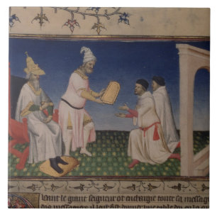 Carreau Mme Fr 2810 f.3v Kublai Khan (1214-94) donnant son