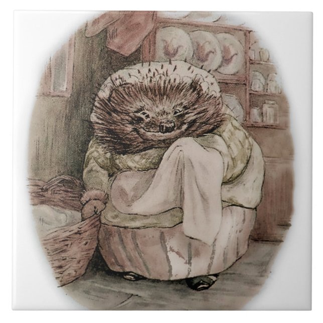 Carreau "Mme Tiggy-Winkle le Hérisson" par Beatrix Potter (Devant)