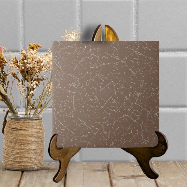 Carreau Mocha Brown Cracké Glaze Simple Moderne Neutral (Créateur téléchargé)