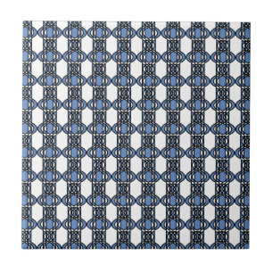Carreau Mod Retro Blue Abstrait Scarab Motif