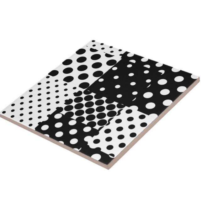Carreau Mode noir blanc à pois Style Design  (Créateur téléchargé)