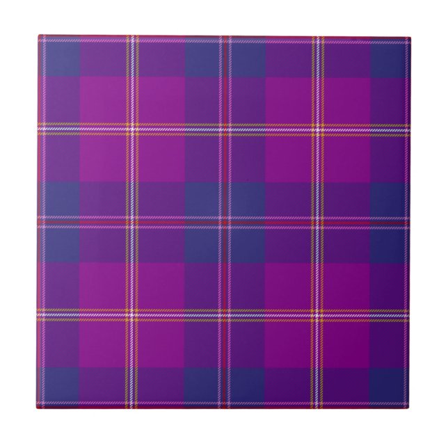 Carreau Mode Violet Or Rouge Clan Chasse Tartan Plaid (Devant)
