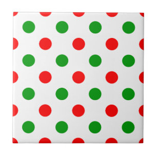 Carreau Modèle à pois blancs rouges et verts 