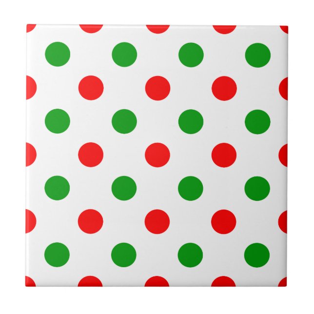 Carreau Modèle à pois blancs rouges et verts  (Devant)