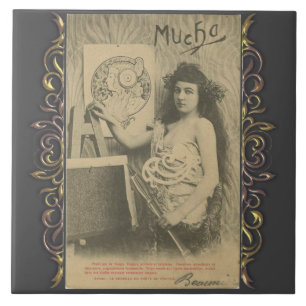Carreau Modèle art nouveau Alphonse mucha femme