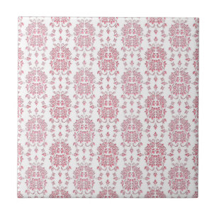 Carreau Modèle damassé de style floral aux roses roses