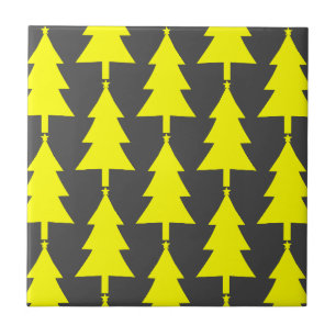 Carreau Modèle d'arbres de Noël sapin jaune