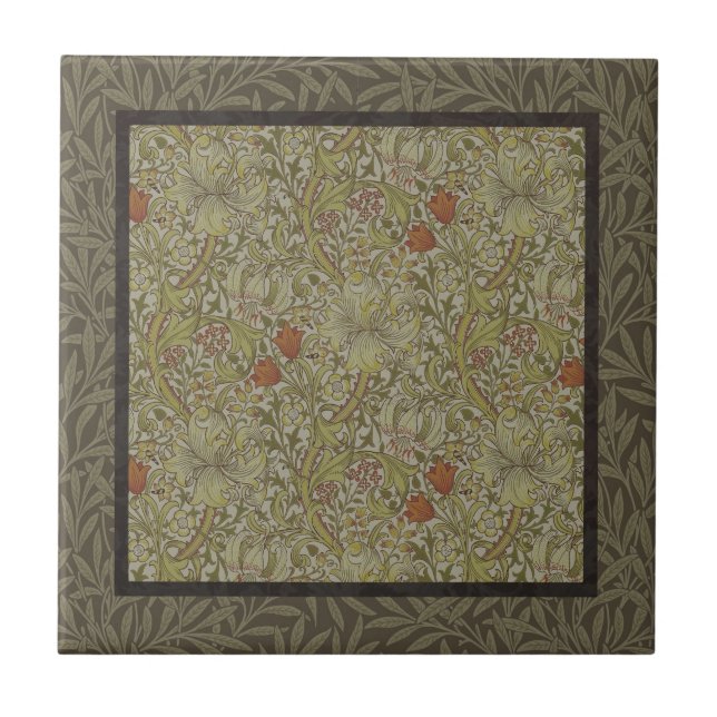Carreau Modèle de branche de saule et de lys doré de Willi (Devant)
