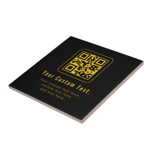 Carreau Modèle de code QR et de texte modifiable Noir et