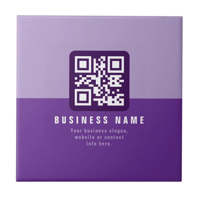 Carreau Modèle de code QR moderne éditable | Violets (Devant)