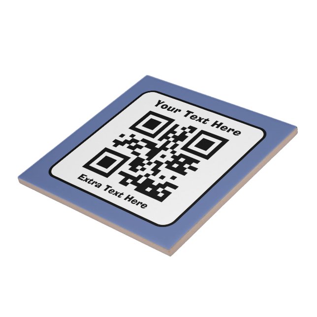 Carreau Modèle de code QR scannable avec texte modifiable (Côté)