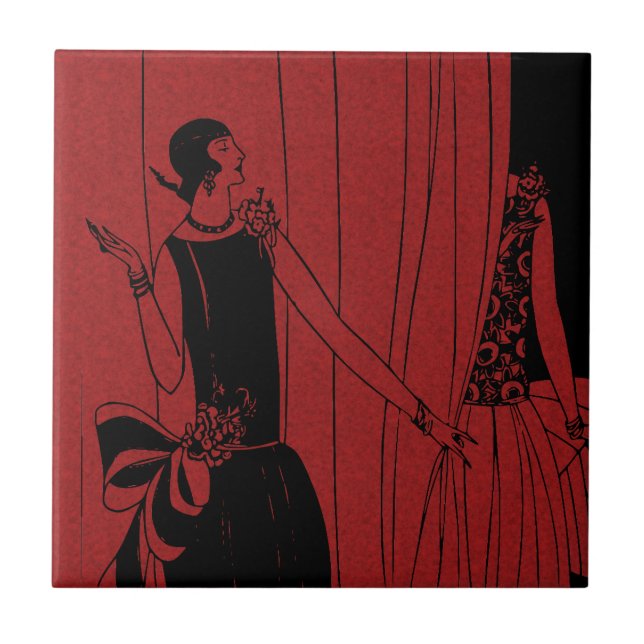 Carreau Modèle de défilé Art déco 1920 Rouge (Devant)