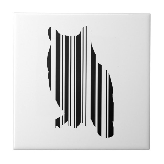 Carreau MODELE DE DESIGN Aviaire Code Barres Oiseau CHOUET (Devant)