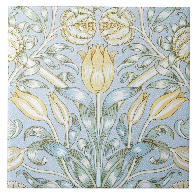 Carreau Modèle de fleur de lys et de grenade de William Mo (Devant)